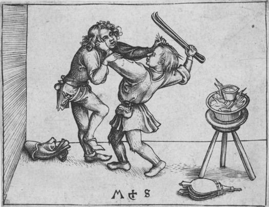 Two Apprentices Fighting